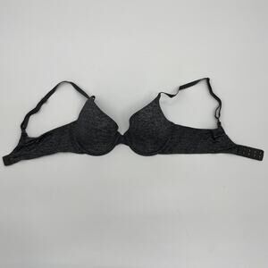 VICTORIA'S SECRET Heathered Grey Uplift Semi Demi Bra Sz 34B